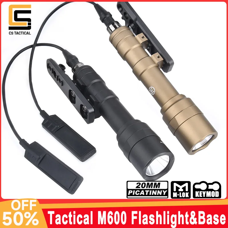 

Surefir SF M600 M600U Tactical Flashlight WhiteLED Scout Light Hunting Airsoft Weapon Accessory Offset Base For Mlok Keymod Rail