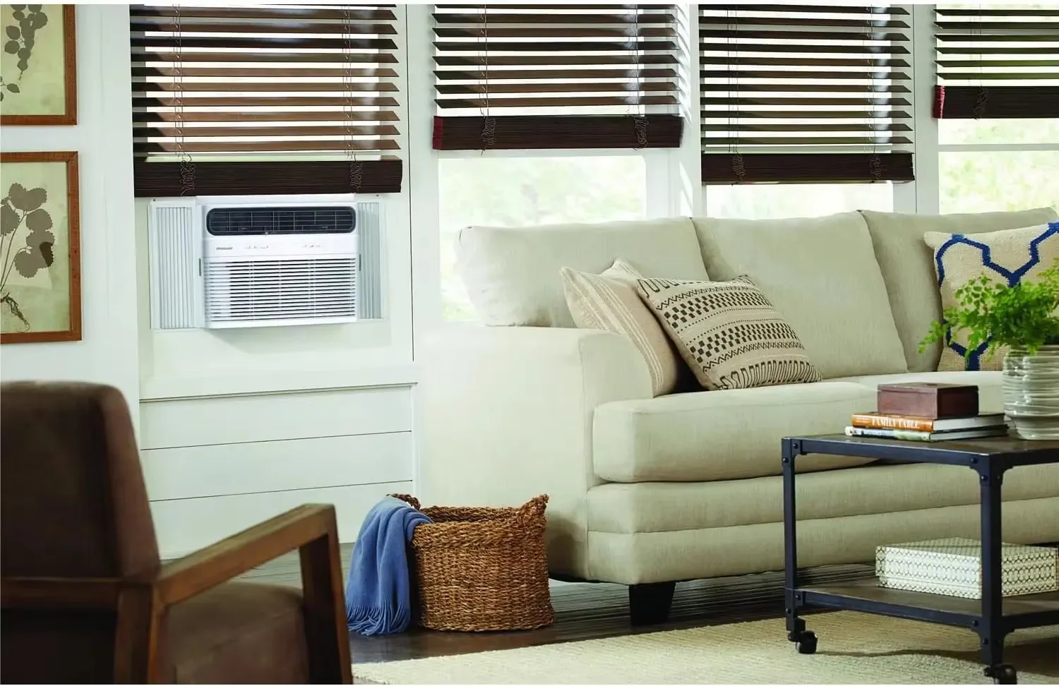 Window Air Conditioner & Dehumidifier, 115V, Cools up to 450 Sq. Ft.with Remote Control, Timer, and Sleep Mode, White