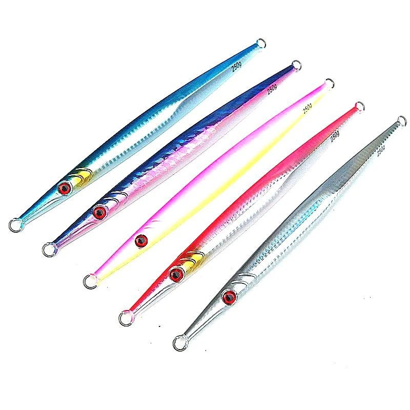 Saltwater Shore Jigging Bottom Fishing Fast Sinking Slow Pitch Jigging Lure Metal Jigs Vertical Jig 60g 80g 100g