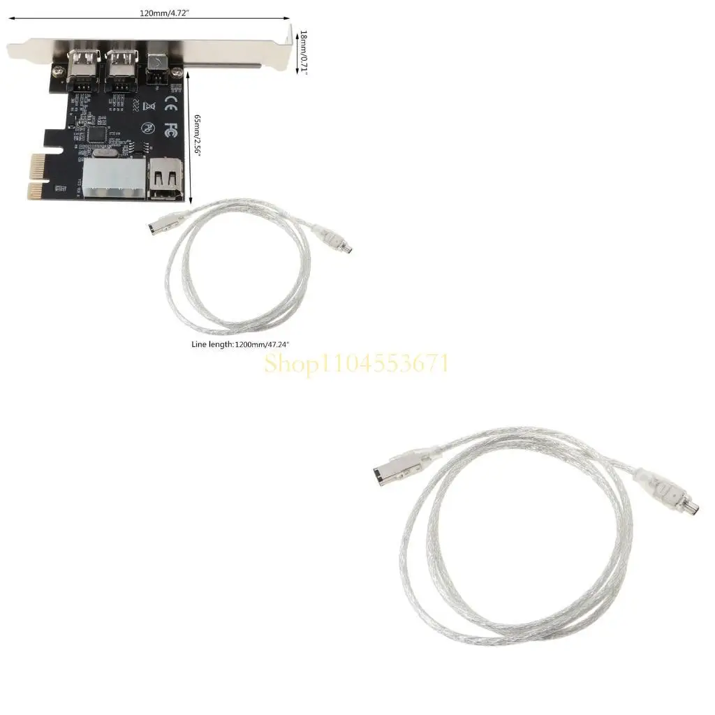 Best Seller PCIe Firewire Card for Windows 10, IEEE 1394 PCI for Express Controller 4 Ports(3 x 6 Pin and 1 x 4 Pin), 1394a