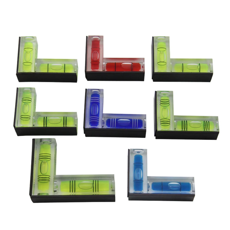 Acrylic L-shaped level, side magnetic portable level, mini horizontal bubble