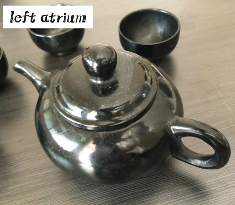

Natural Jade Stone Teaset 1 Teapot 4 Teacups Health Gongfu Teaware Chinese Tea Ceremony Jades Cup And Kettle Kung Fu Teasets