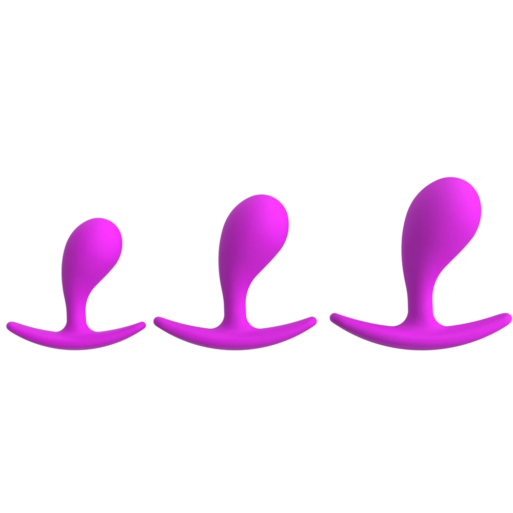 

3 Size Silicone Anal Plugs for Women Beginners Training Butt Plug for Men Anal Stimulator Adult Anus Sex Toys for Couple