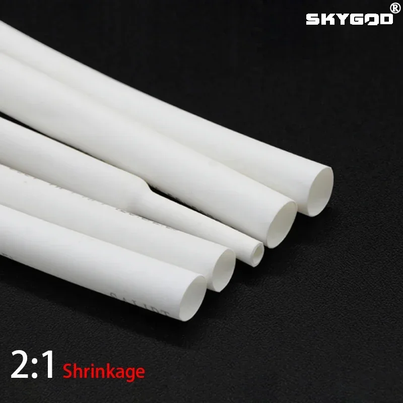 

1Meter Heat Shrink Tube White Dia 1 2 3 4 5 6 7 8 9 10 12 14 16 20 25 30 40 50 mm 2:1 Polyolefin Thermal Cable Sleeve Insulated