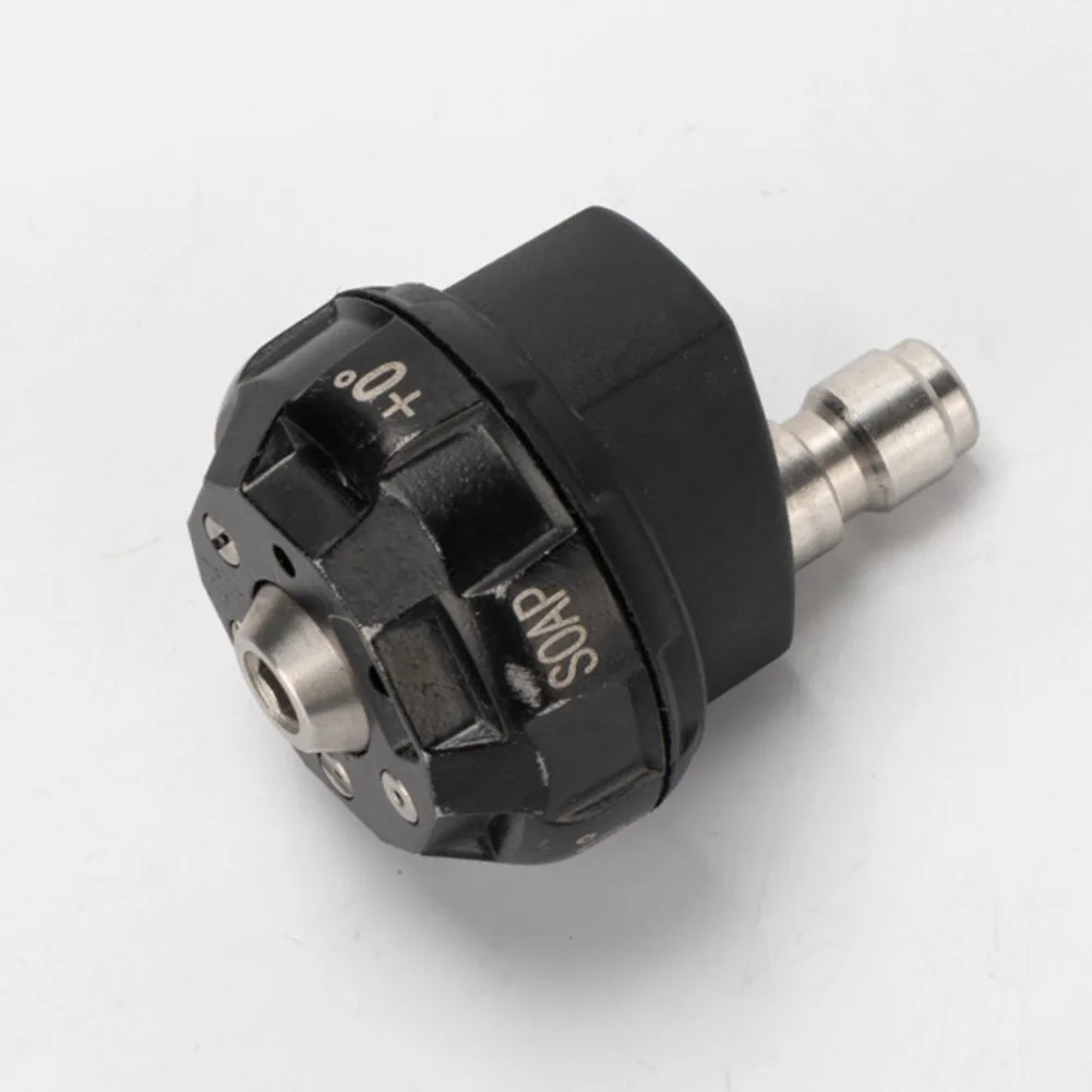 6 in 1 Nozzle for Pressure Washers Featuring 0 15 25 40 Degree Fan Jets and Separate Detergent Dispensing Port