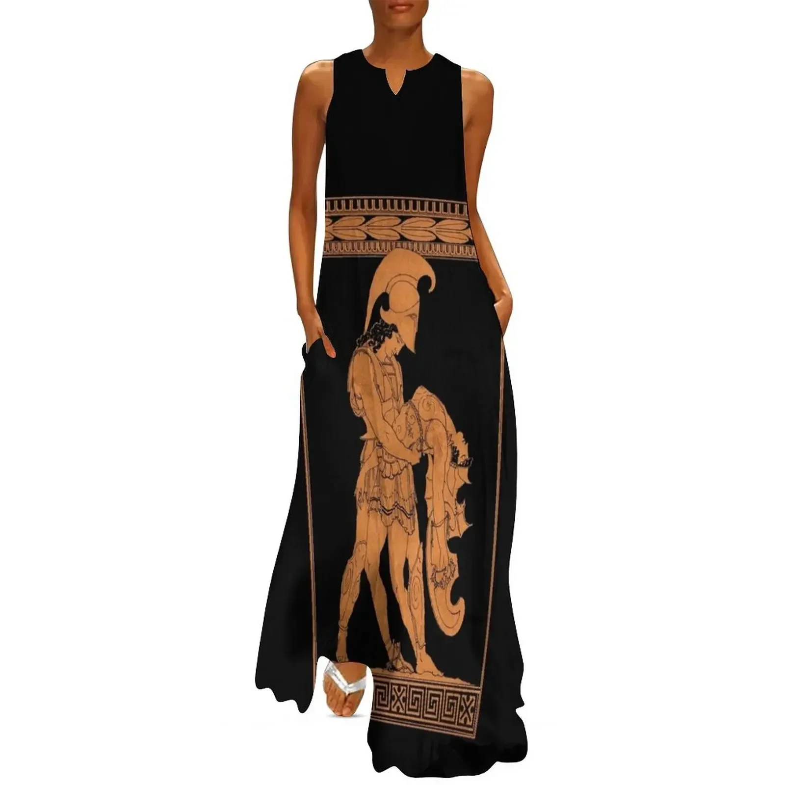 

Achilles holds the body of Pentheselia, the Amazon Queen Long Dress womans clothing Dress