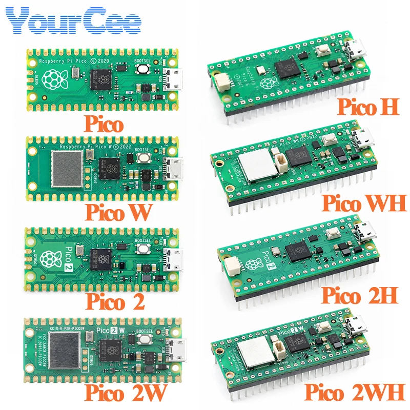 2pcs/1pc Raspberry Pi Pico W 2 2H 2W WH H Board RP2040 Cortex-M0+ RP2350 Cortex-M33 Dual-Core Low-Power Microcomputers Processor
