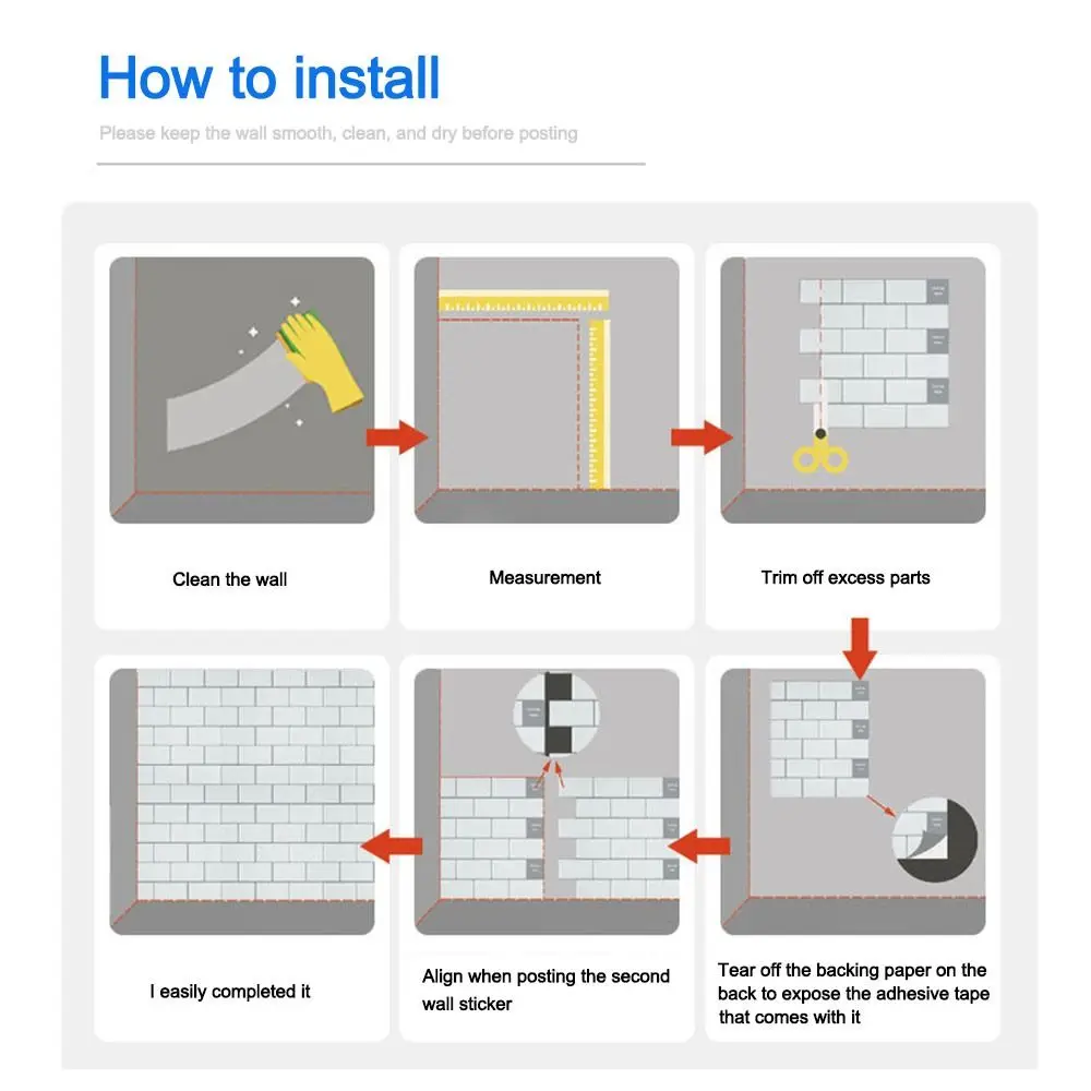 Waterproof Self Adhesive Tile Wall Stickers Moisture-proof Oil-proof Wallpaper Heat-resistant Anti Fouling Stove Sticker
