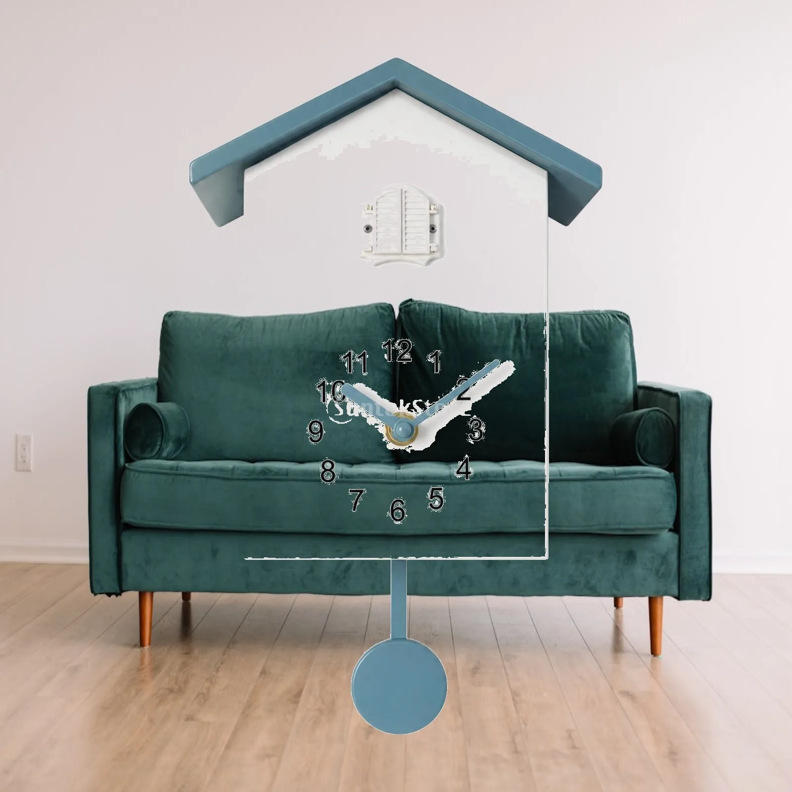 Elegant Cuckoo Wall Clock with Round Pendulum ABS Plastic Body Cozy Aesthetic Decor for Living Room Kitchen Entryway