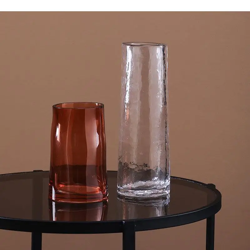 Irregular Surface Floral Vase Desk Decoration Transparent Glass Vases Hydroponics Flower Pots Decorative Arrangement