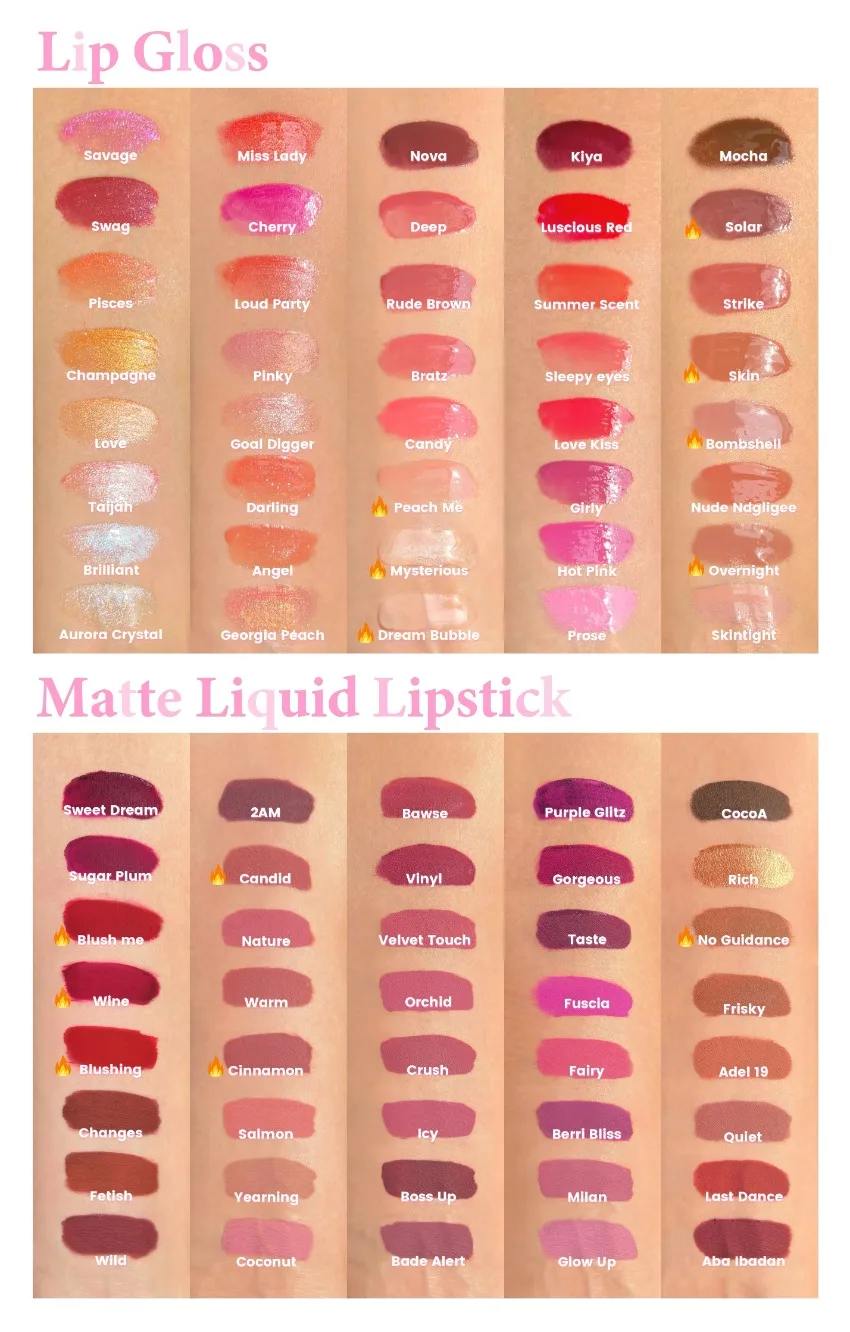 Benutzerdefinierte 80 Farben rosa Tube flüssiger Lippenstift matt glänzend langlebig einfach aufzutragen wasserdicht lichtecht sexy Lipgloss Bulk