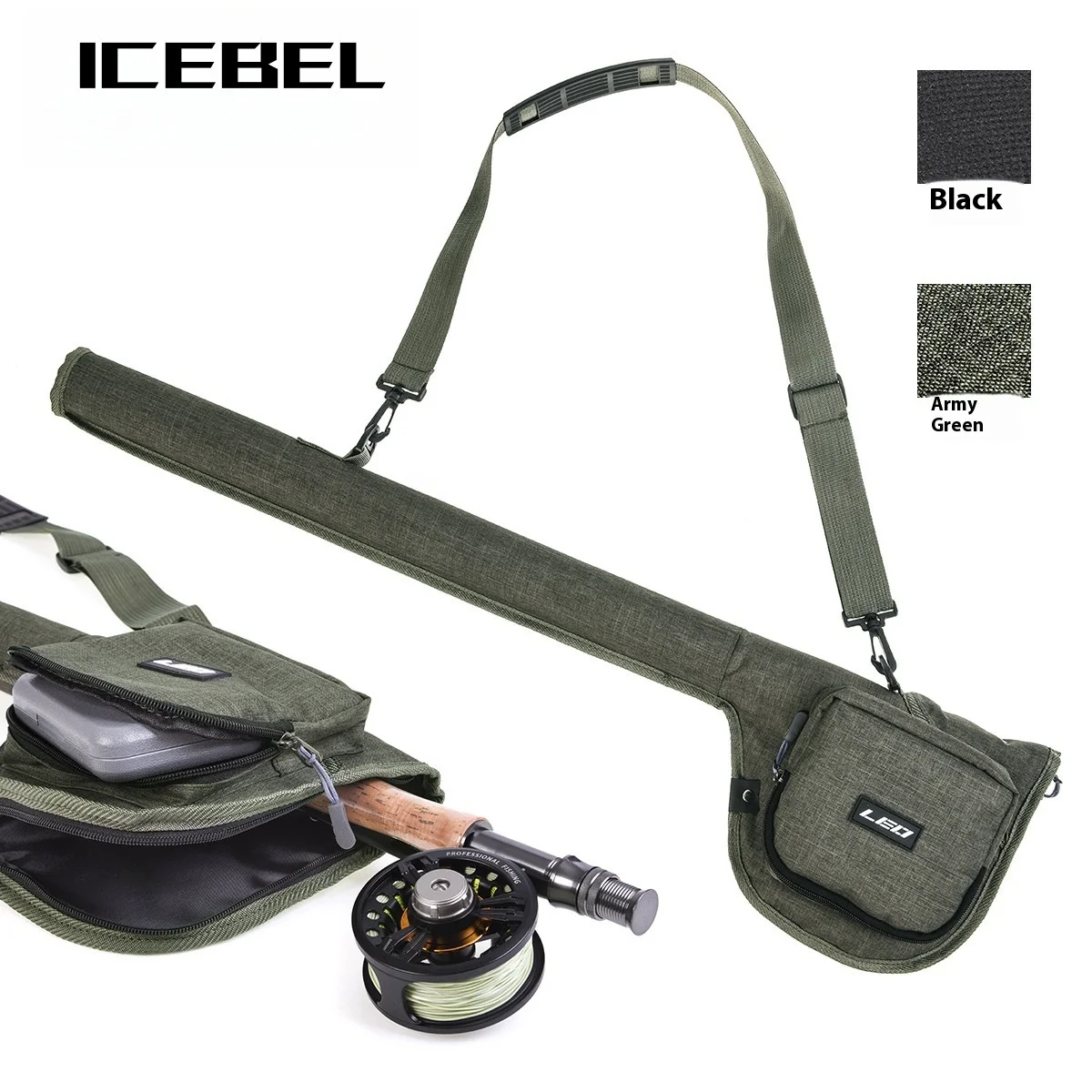 

ICEBEL FT Fly Fishing Rod Hard Case Backpack Combo, Portable Fishing Tackle Carrier for Fly Rods,Reels & Complete Fly Tying Gear