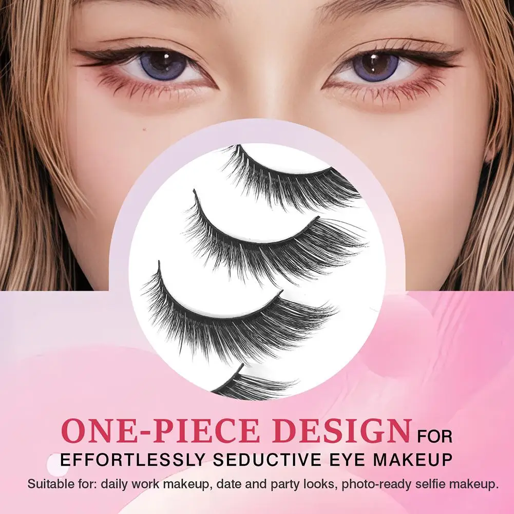3Dキャットアイラッシュ、ふわふわつけまつげ、ナチュラルルック、つけまつげ14ペア、ボリュームのあるふわふわフェイクミンクまつげエクステ