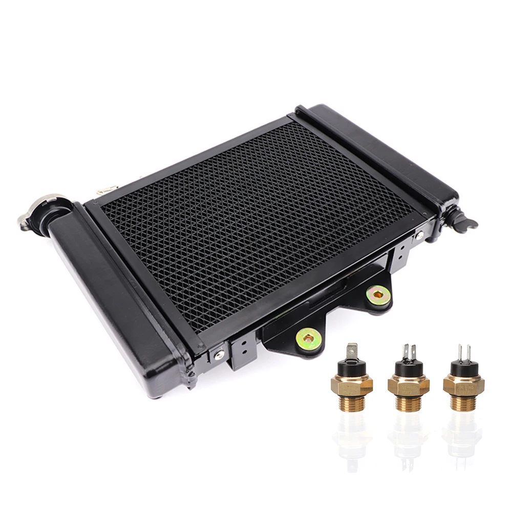 

65/75/80℃ Sensor Motorcycle Radiator Water Cooling for 200cc 250cc ATV UTV Dirt Bike Quad Buggy Motorcycle Cooling Radiator