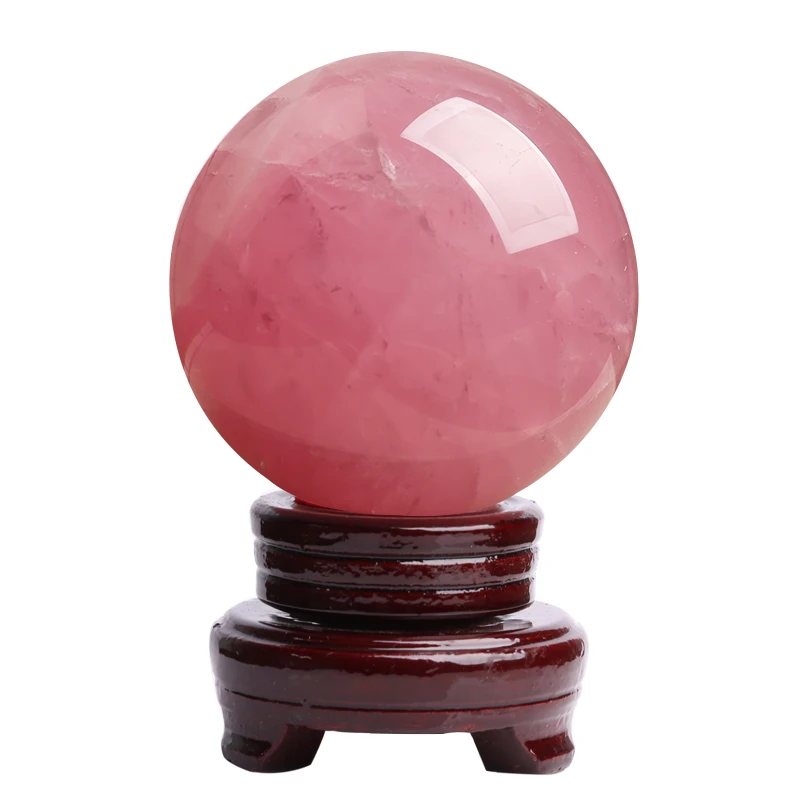 

Natural powder crystal ball ornament powder crystal ball home living room entrance bedroom Donghai crystal desk rough stone orna