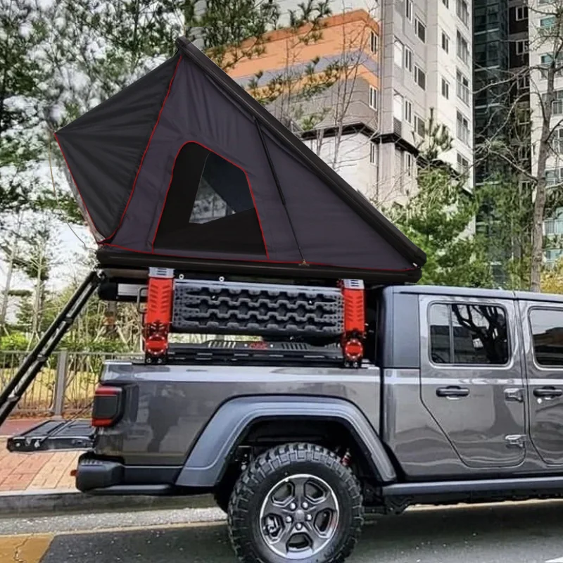 캠핑용품 Special Aluminum Triangular Roof Tents Outdoor Camping Car Suv Triangular Road Waterproof Sunshade  Folding Tent