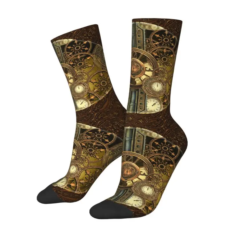 Cute Steampunk Socks Women Men Warm 3D Printing Awesome Clocks Football Sports Socks