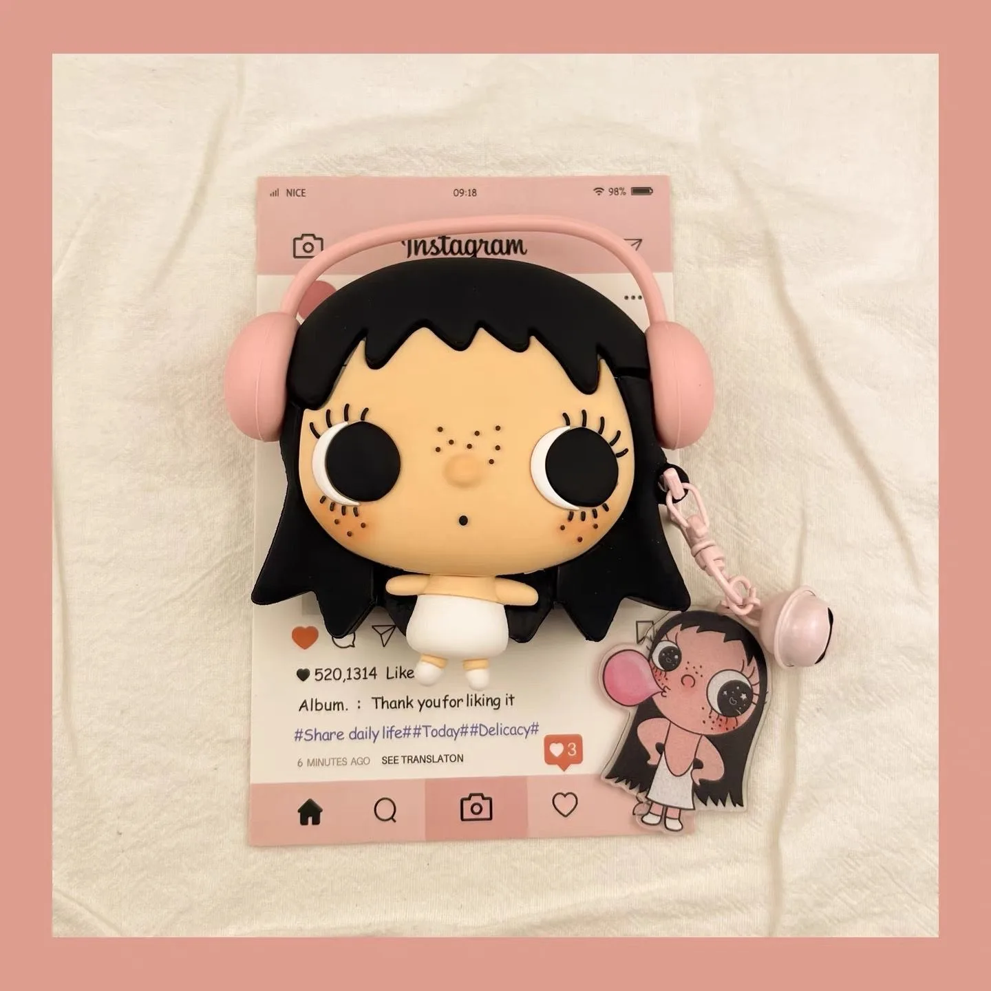 Niedliche Musik-Mädchen-Hülle für AirPods Pro 3 Cover Cartoon Anime Kopfhörer-Schale für AirPods 4 Pro 2 3. 4. Generation Schutzhülle