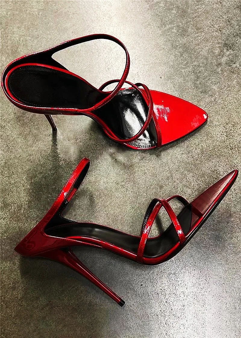 High Heels Women\'s Stiletto Heel 2024 Summer New Pointed Strap Rear Empty Sandals Sexy Open Toe Sandals for Women Outer Wear
