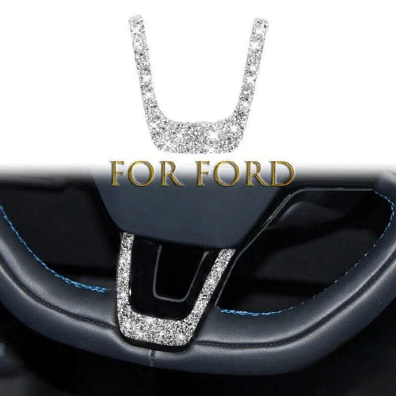 

A + Bling Silver Diamond Автомобильная накладка на раму рулевого колеса для Ford Mustang Mach-E