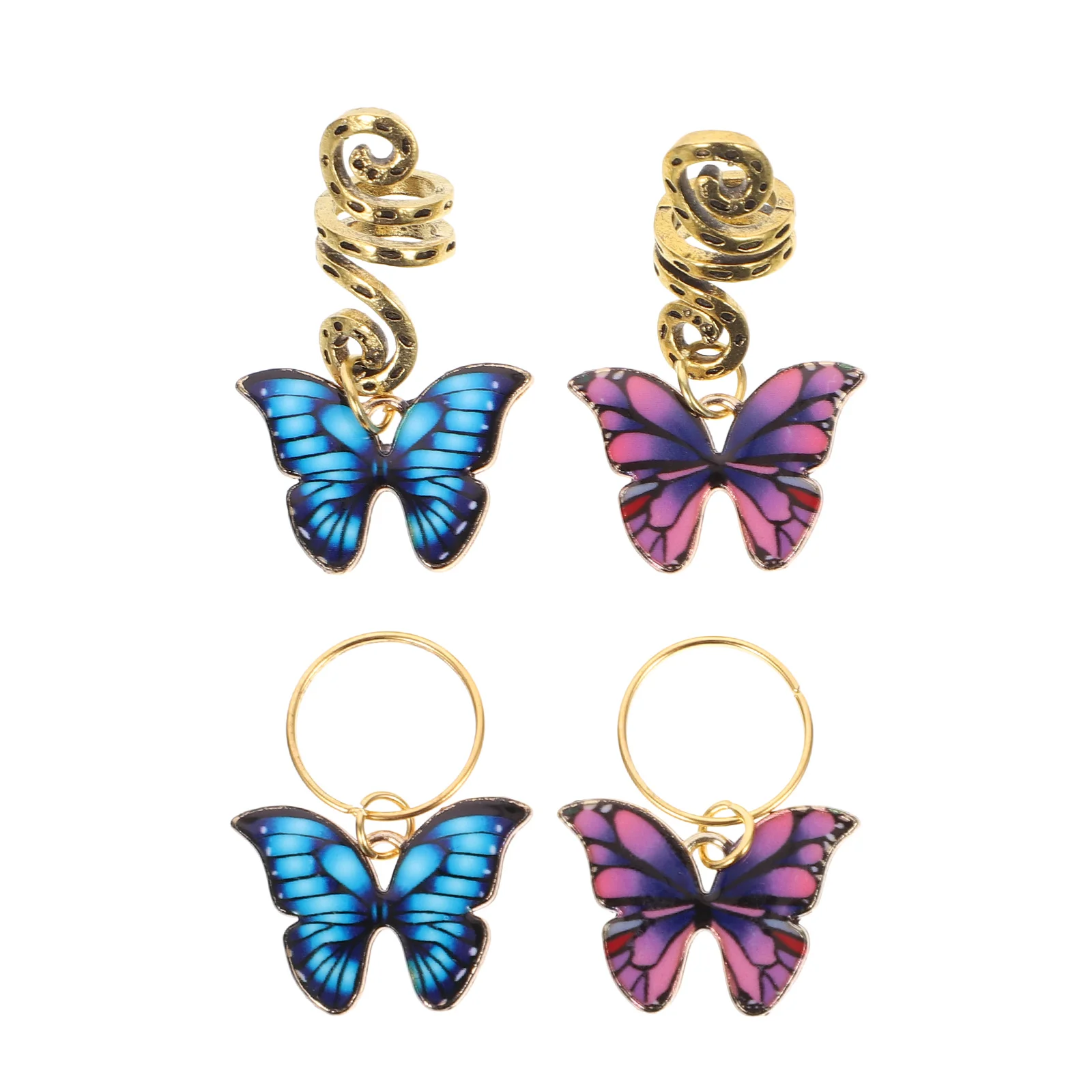 12 pcs אפריקה radlocks טבעות שיער עבור צמות תכשיטים אביזרים זהב תלתלים קסומים חרוזים סגסוגת אבץ