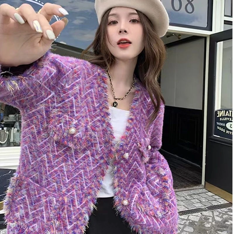 Women Metallic Tassel Cardigan 2024 Spring Classic Knit Outwear