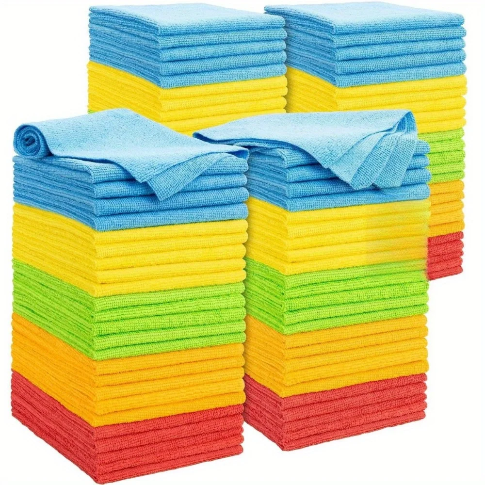 5/10/15 Pcs/Set Microfiber Cleaning Cloth - Super Durable, Highly Absorbent. Suitable for Living Rooms, Bathrooms, and Cars