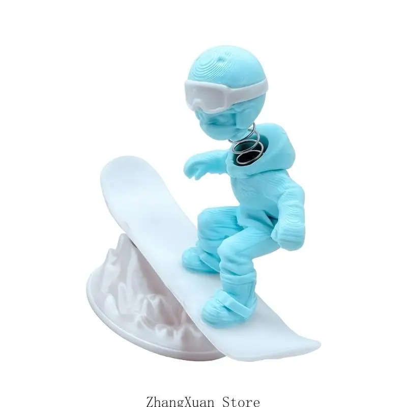 3D-gedruckte kleine Skifigur, Schaukelornament, Geschenk für Autoliebhaber und Sammler 3XUF – Detail 4