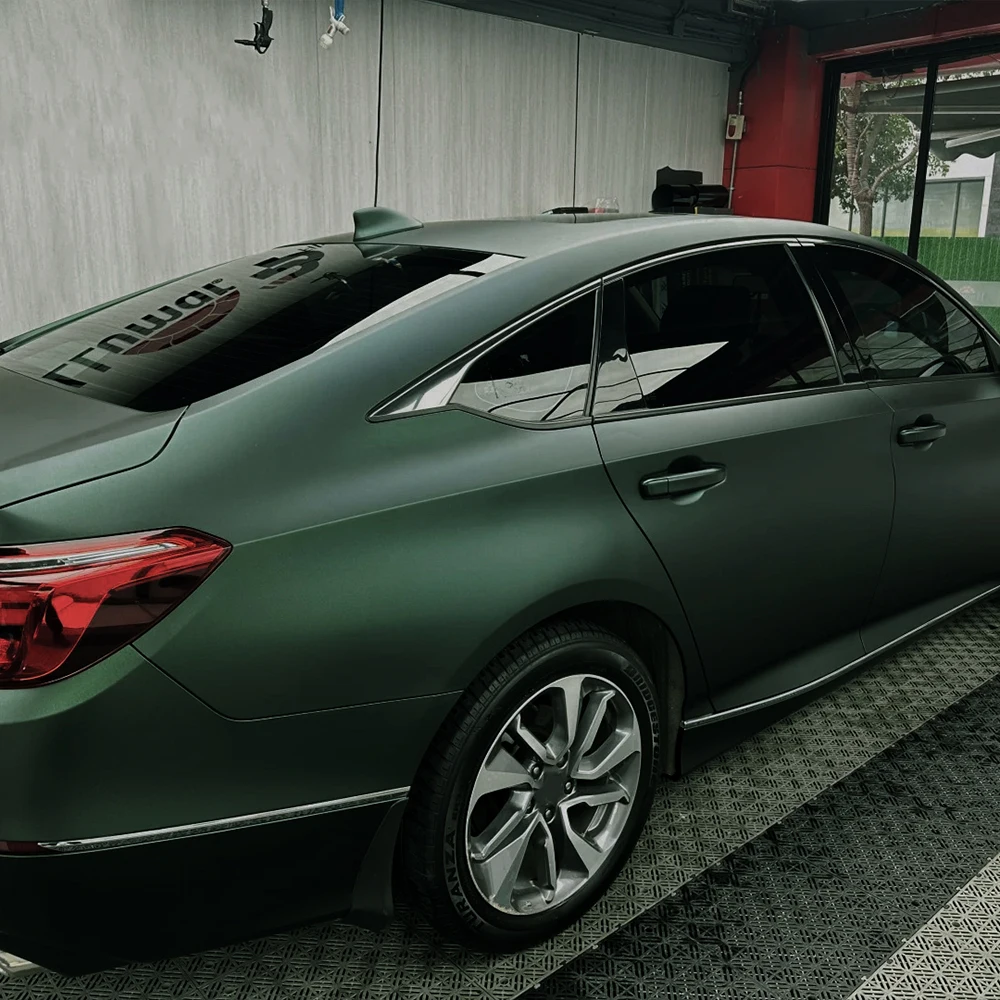 Matt Diamond Green Car Vinyl Wrap Film Air‑Channel Bubble Free Self‑Adhesive PVC Decal Auto Wrapping Film Interior Exterior