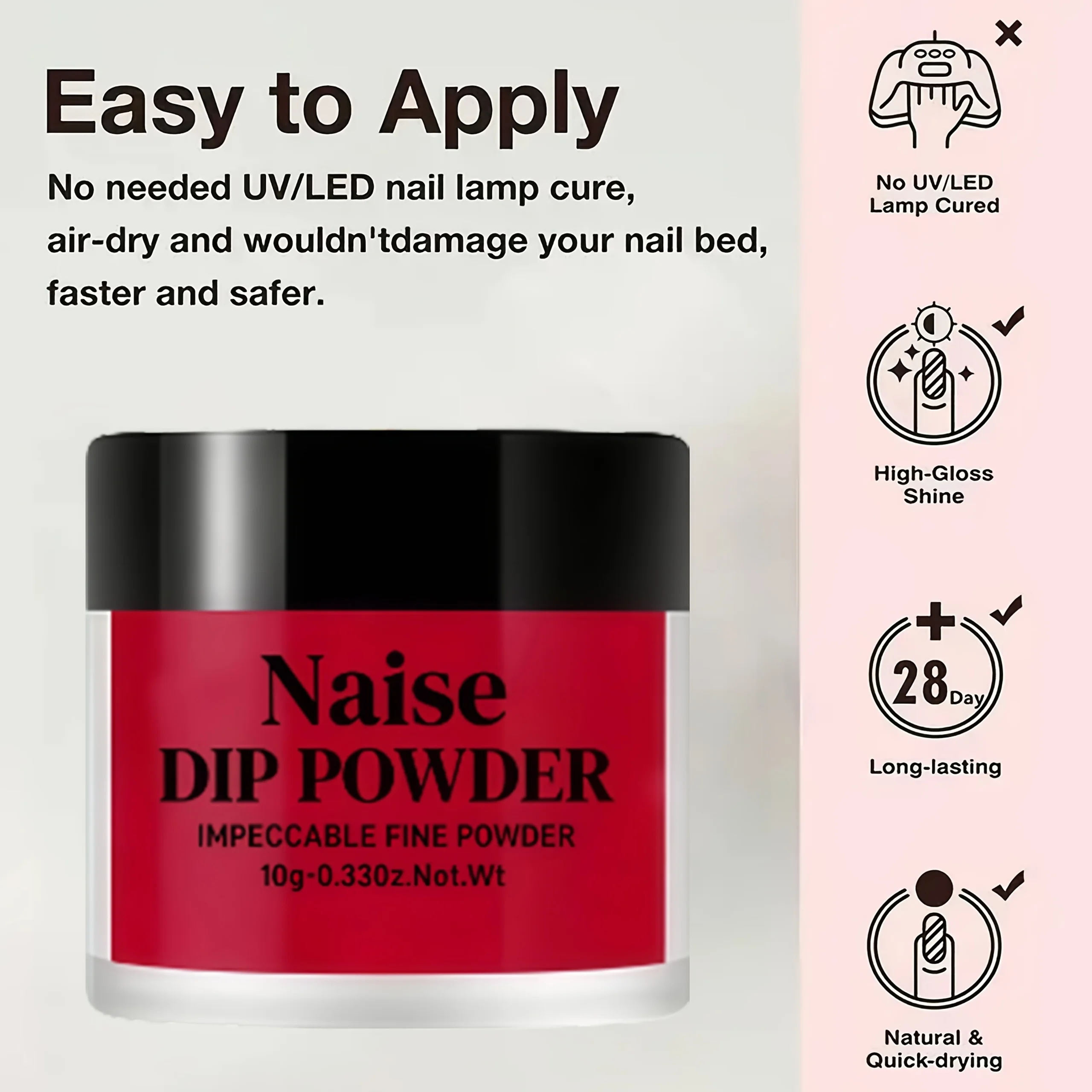 بودرة أظافر حمراء 10 جرام، لا تحتاج إلى معالجة، يمكن خلطها مع معطف فوقي ونحت ثلاثي الأبعاد، سحر فن الأظافر بنفسك،