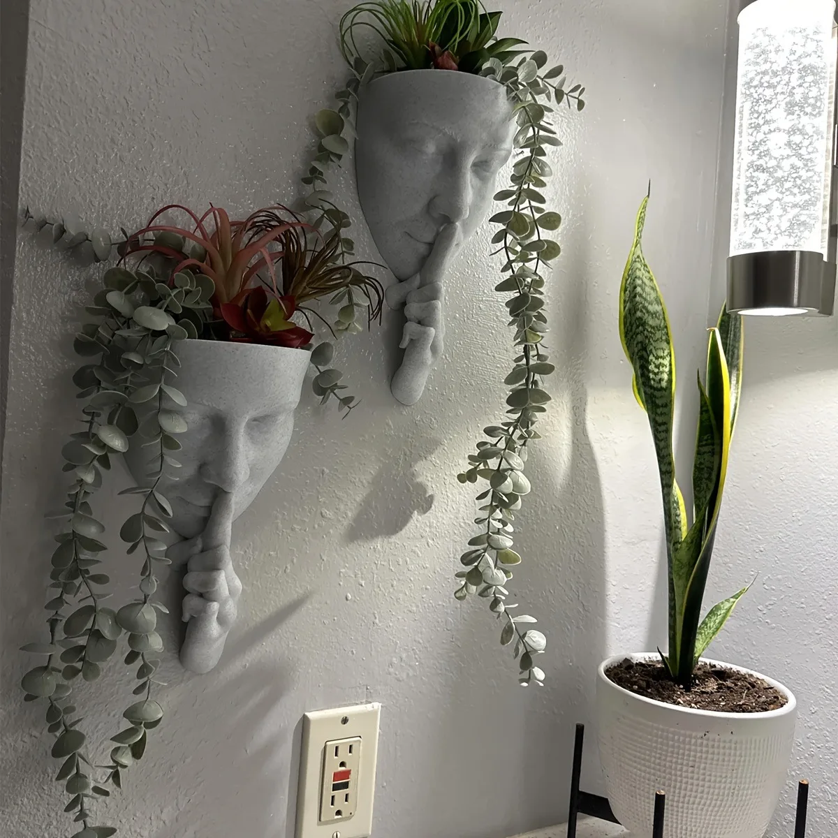 New Style Classic Facial Flower Pot Head Wall Flower Pot Human Face Plant Pots Vase Garden Wall Decor