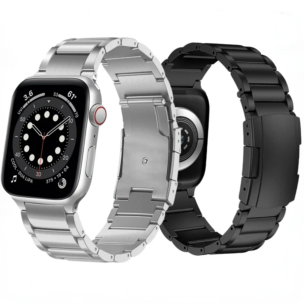 

Titanium Alloy Strap For Apple Watch Band 49mm 45mm 41mm 44mm 40mm 42mm 46mm Metal Wristband iWatch Sereis 10 9 Ultra 8 7 6 5 SE
