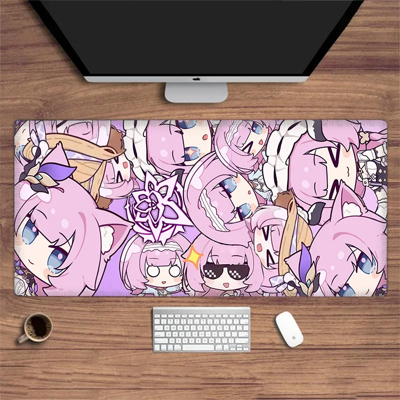 Elysia Anime Honkai Impact For Desk Mat, Gamer Playmat , Fantasy Play Mat, Large Mousepad,Company Keyboard Mouse Mats,Large Size