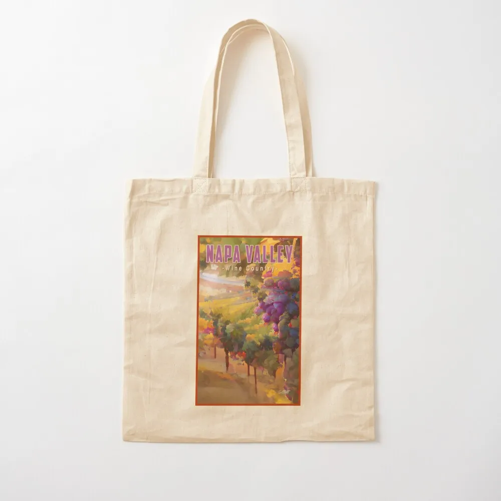 California Travel Wine Vineyard Napa Valley Tote Bag Women bags canvas tote Portable shopping bag hand bag