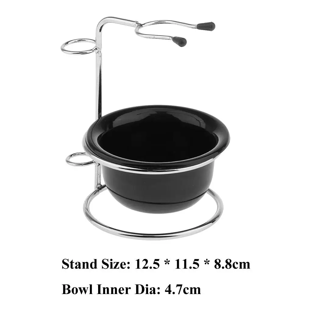 Подставка для помазчика для бритья из нержавеющей стали с акриловой чашей, кружка для