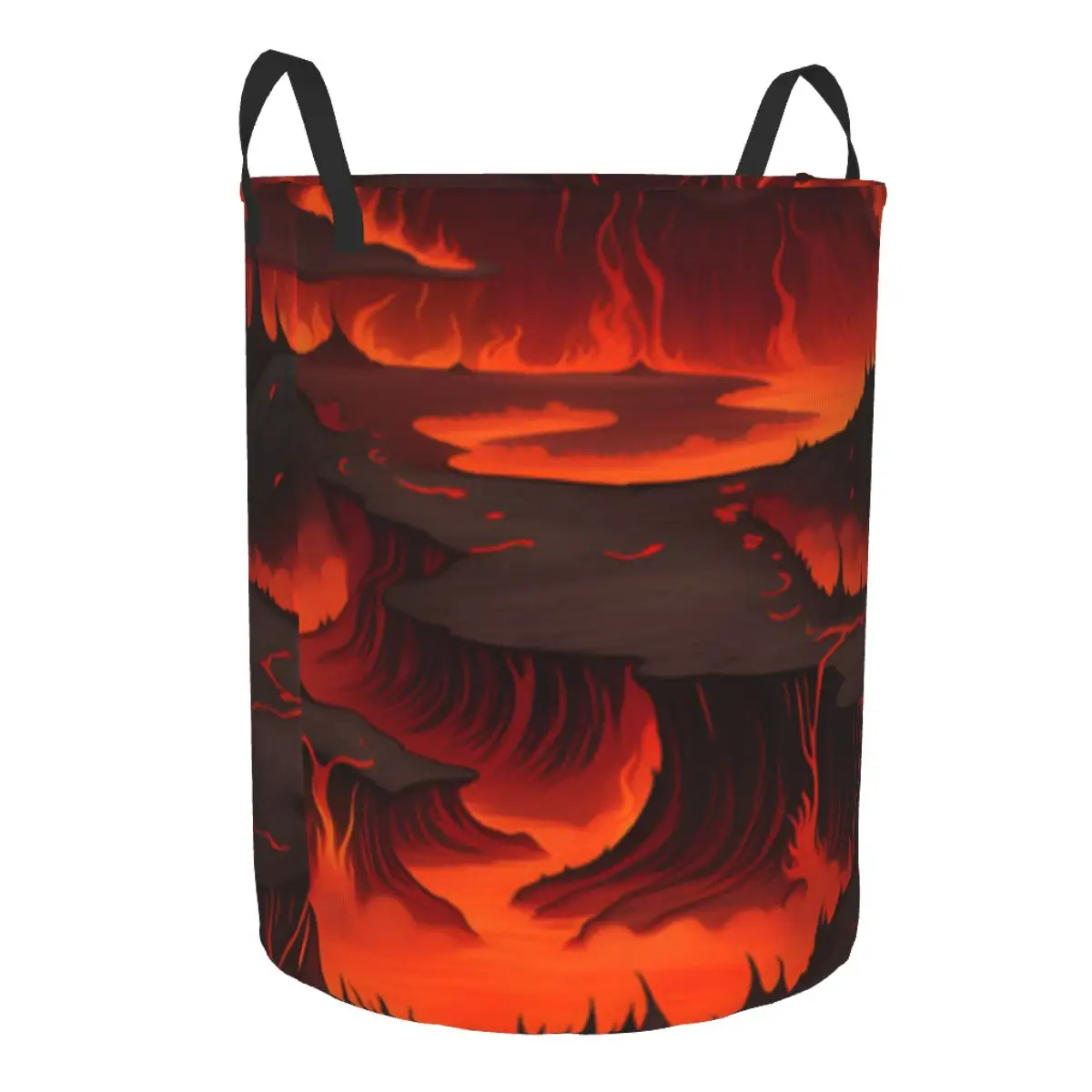 Folding Laundry Basket Lava Mountain Landscape With Sky Dirty Clothes Storage Bucket Wardrobe Clothing Organizer Hamper