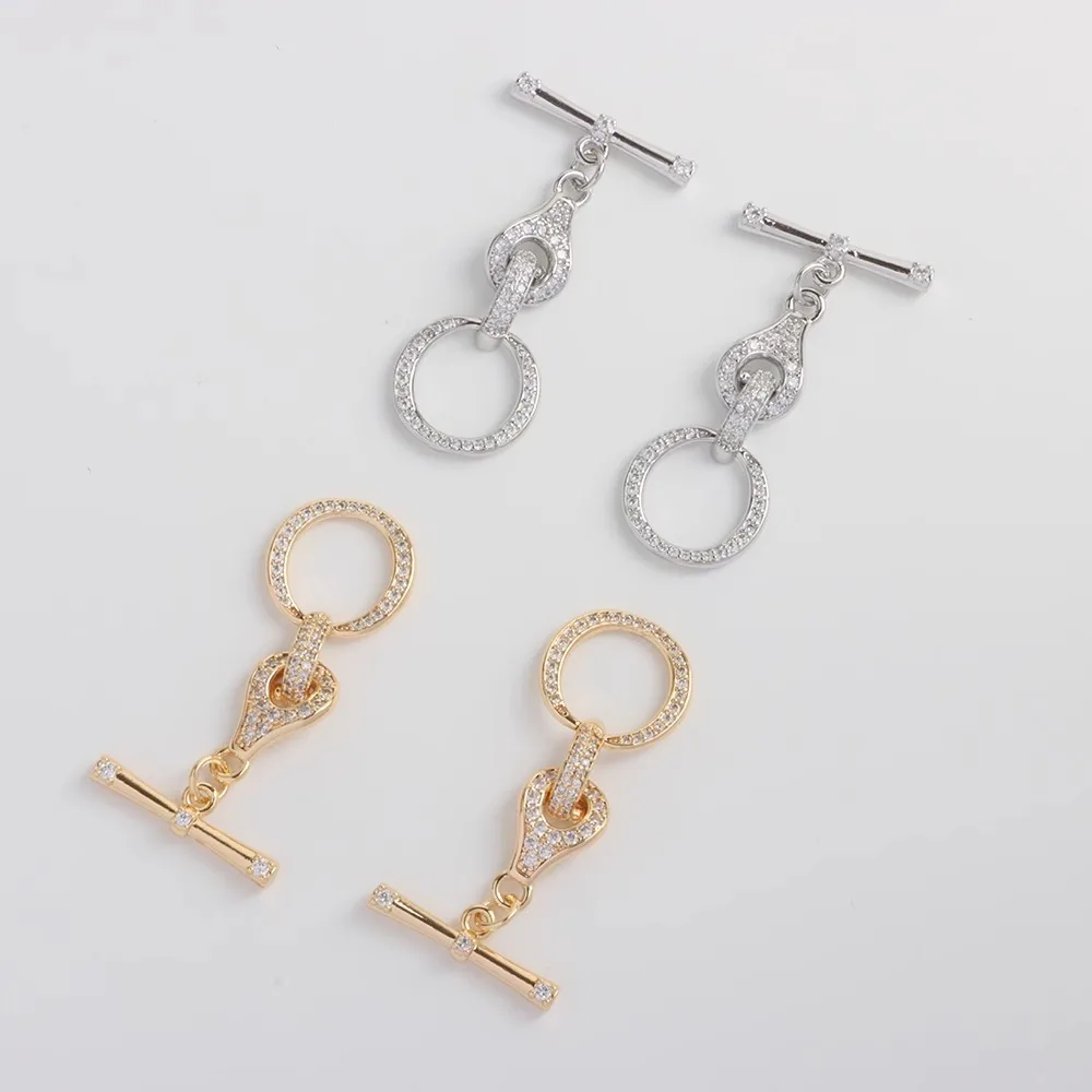 

18K Copper-plated Real Gold White K OT Buckle, Round Bracelet, Necklace Closing Buckle DIY Handmade Jewelry Material Accessories