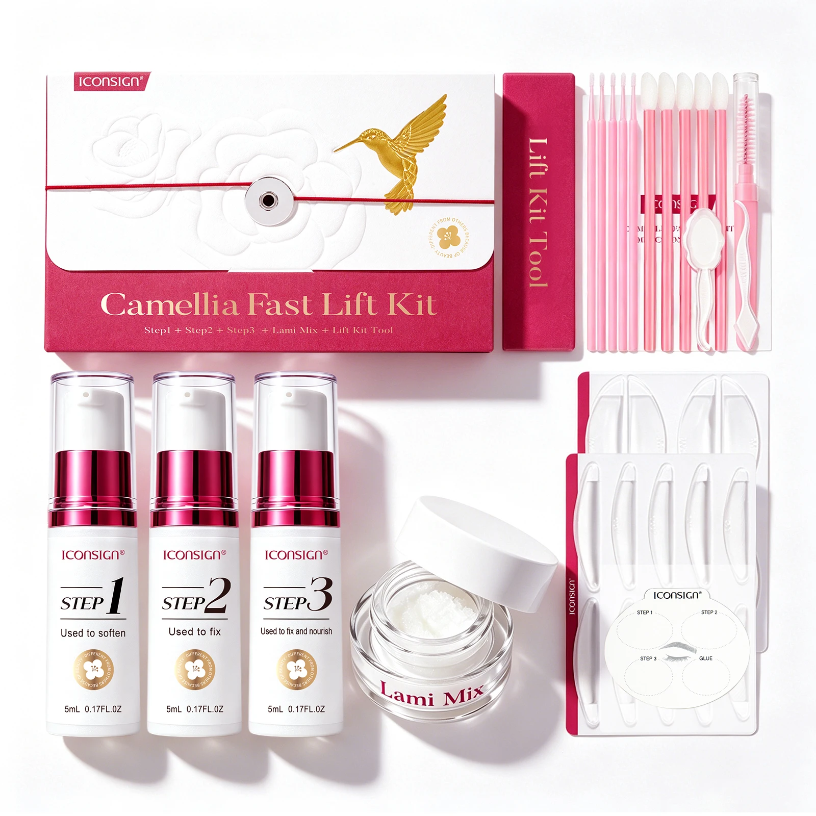 Fast Lash Lift Korean Glue-free System Camellia Eyebrow Lamination Lashes Lifting Perm Makeup Eyelash Lifting Kit