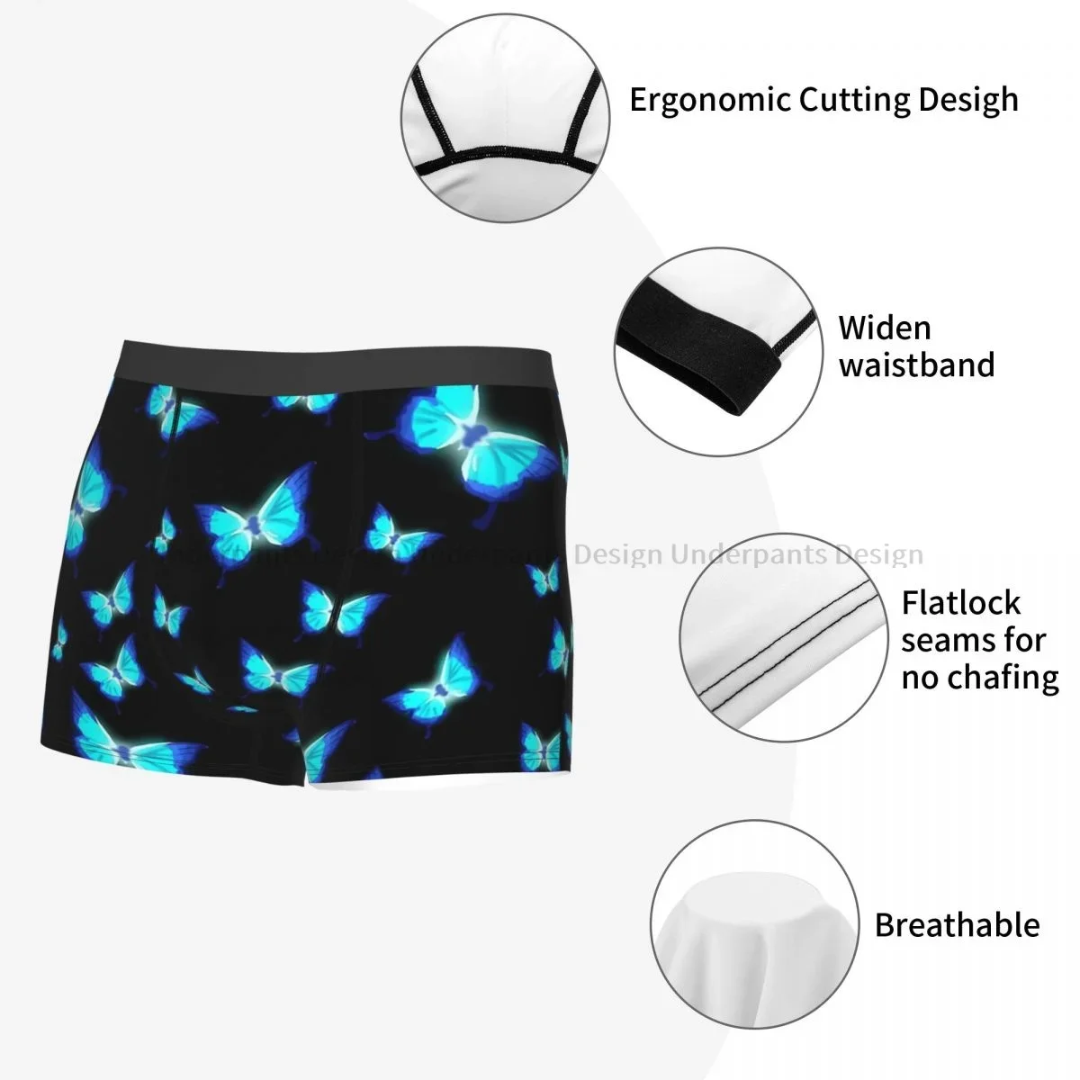 Bioshock Glowing Butterflies Underpants Cotton Panties Men\'s Underwear Comfortable Shorts Boxer Briefs