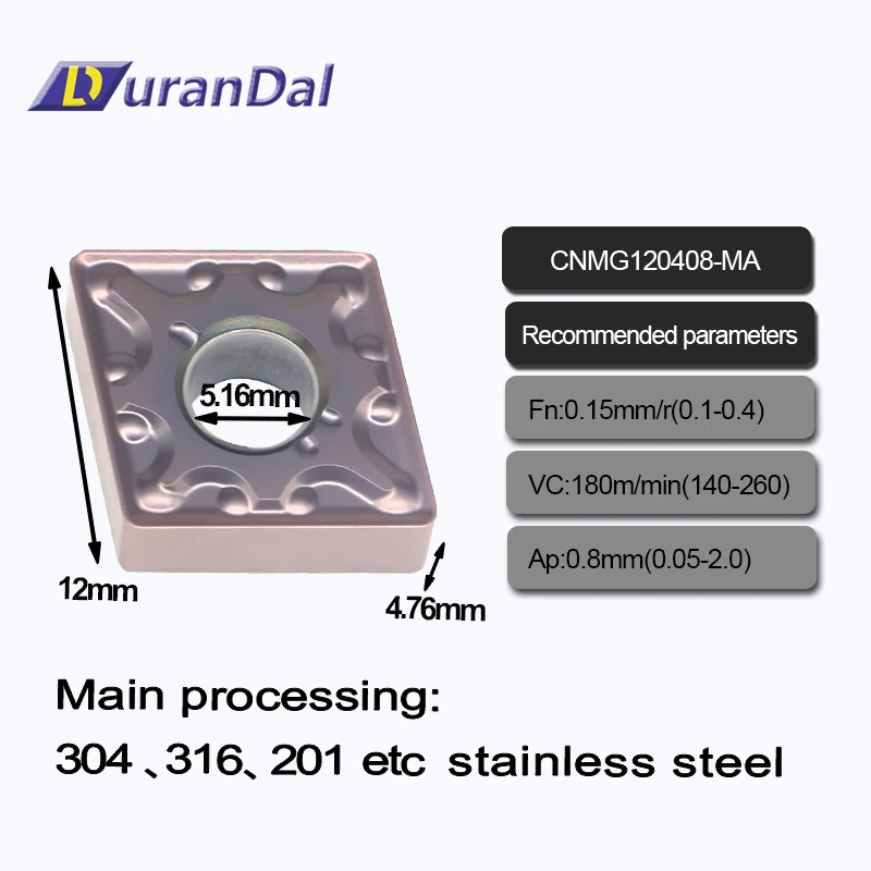 Utensile per tornio in metallo inserti in carburo di tungsteno ISO CNMG120408-HA lama per tornitura esterna Semi-finitura per acciaio inossidabile