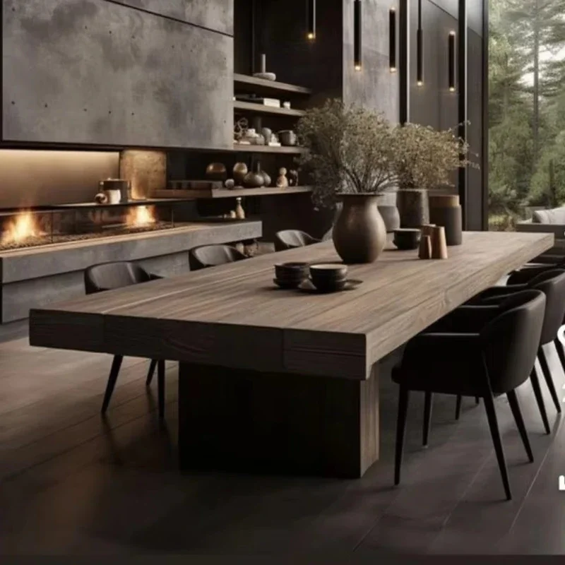 High-quality modern large solid wood dining table set, home dining room furniture, home furniture