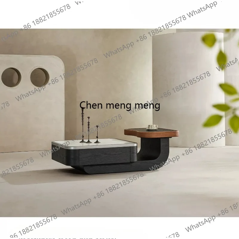 

Italian light luxury marble square coffee table modern simple small apartment paint minimalist living room square coffee table