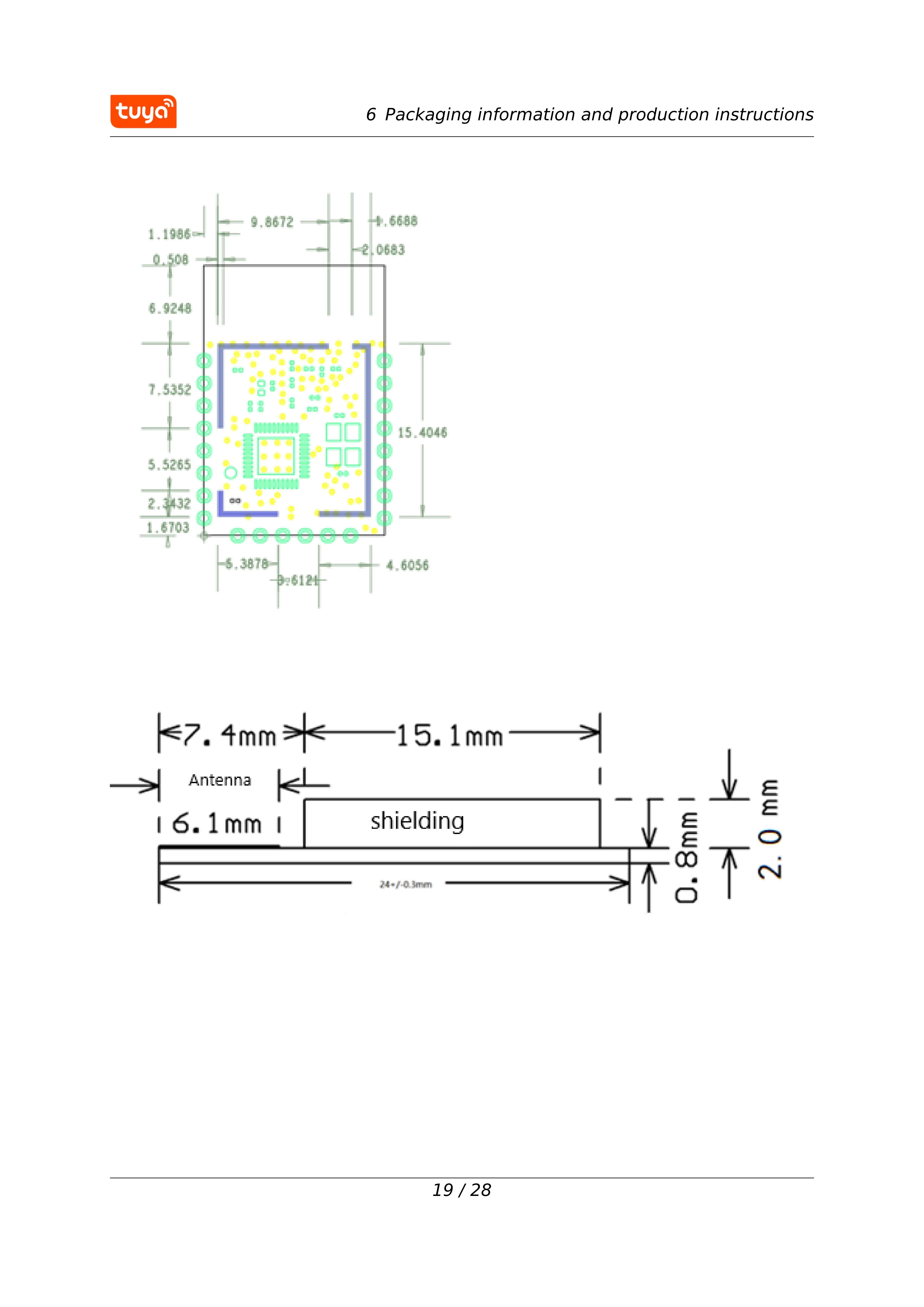 Tuya WBR3 Modul Wi-Fi/Bluetooth RTL8720CF Chip Low Power Embedded wbr3 Serielles Übertragungsmodul – Detail 21
