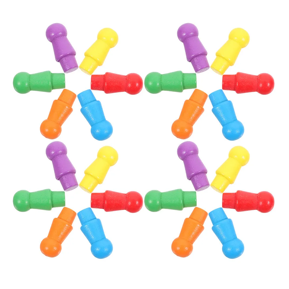 

180 шт. натуральных деревянных фишек для китайских шашек, яркие разноцветные игровые элементы с гладкими закругленными краями для настольных игр