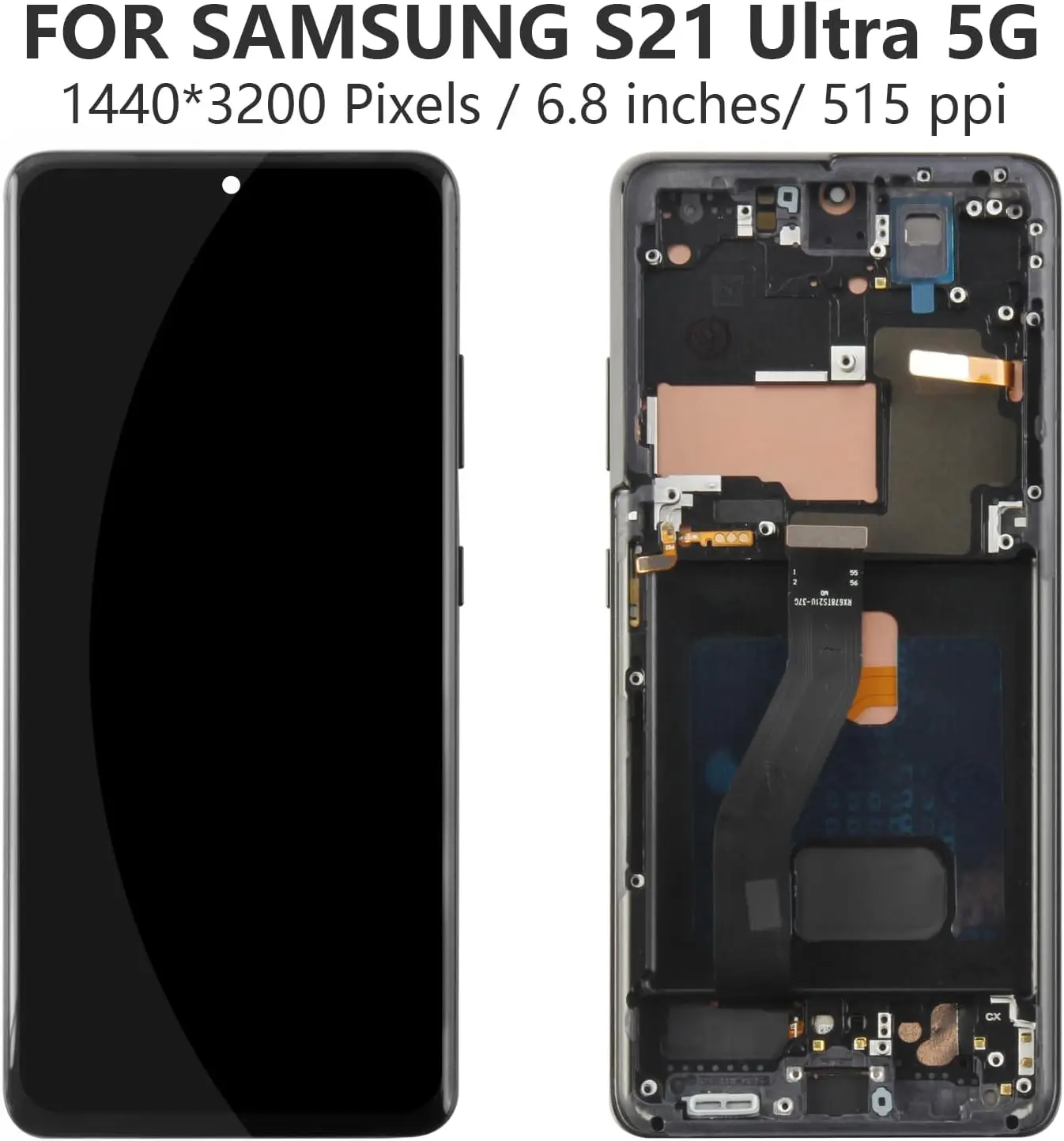 [With Frame] Amoled LCD for Samsung Galaxy S21 Ultra 5G Digitizer Screen Touch Assembly Replacement LCD Display 6.9 inch G998