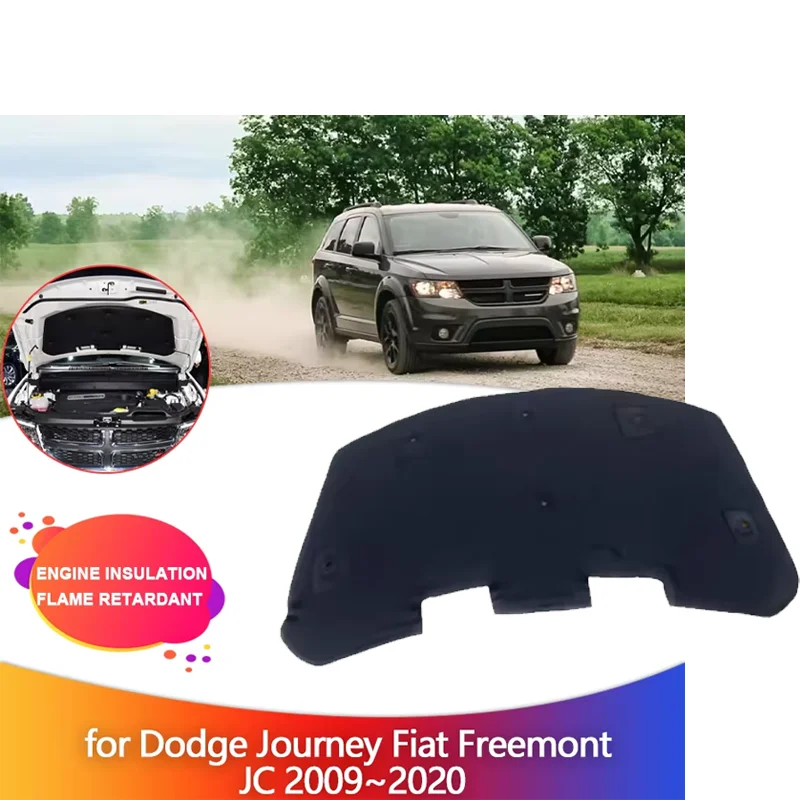 Car Engine Insulation Mat for Dodge Journey Fiat Freemont JC 2009~2020 Hood Heat Sound Cotton Pad Soundproof Cover Accessories