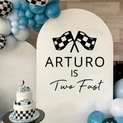 Baby Birthday Backdrop Stickers  Personalized Texts Names Vinyl Decals Baby is TWO FAST Vinyls Party Decorative Sticker Posters