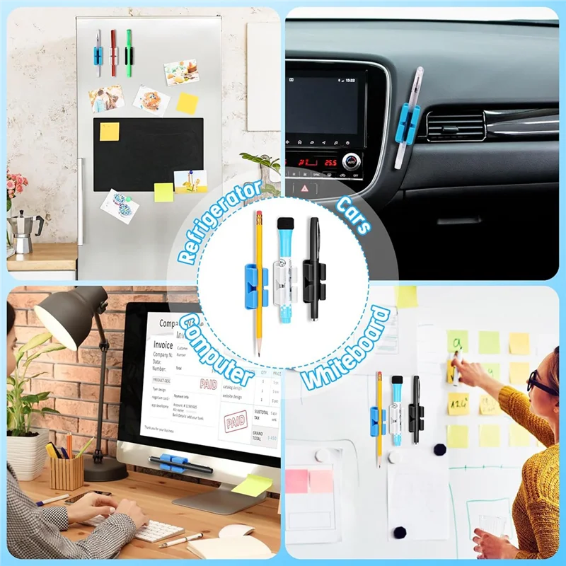 

A13E-20 шт. силиконовый держатель для маркеров и держатель для карандашей, клейкий держатель для ручек для насадки для классного буфера обмена