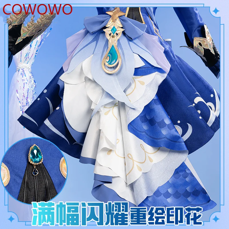 COWOWO Genshin Impact Furina Game Suit Gorgeous Noble Handsome Uniform Cosplay Costume Halloween Party Role Play Outfit Women