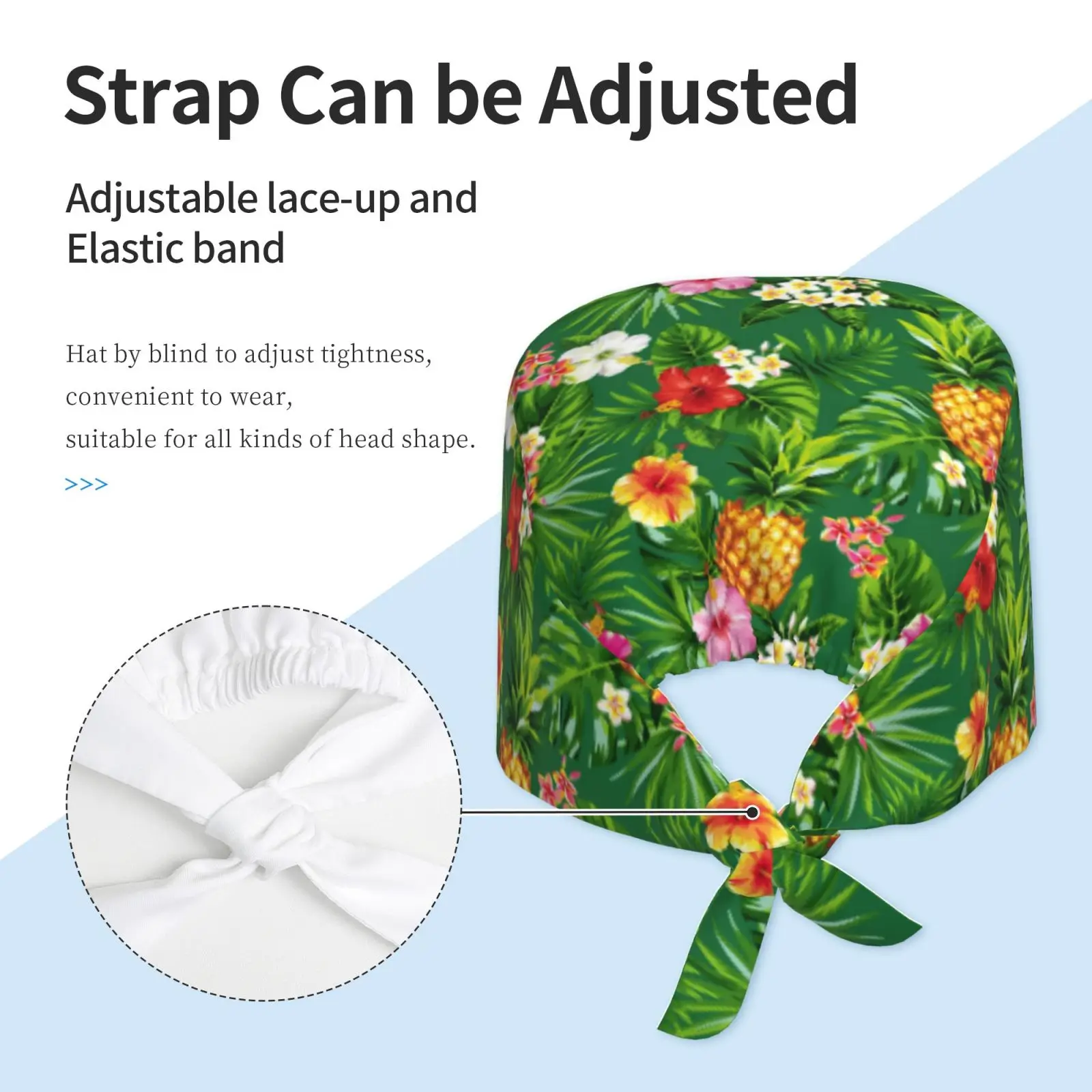 Summer Palm Leaf Flower Cleaning Work Cap Unisex Cartoon Scrubbing Cap Surgical Cap Nurse Scrubbing Cap Dentist Cap